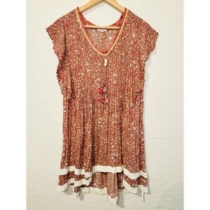 Poupette St Barth Sasha Pink Floral Boho Feminine Mini Dress S‎ $330 Retail